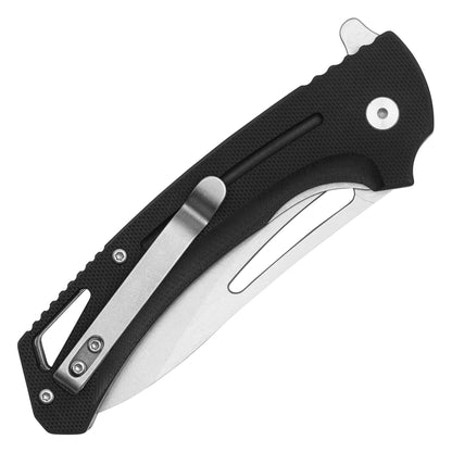 Buckshot Knives - 8.25" Black Perforated D2 | Ball Bearing Pocket Knife