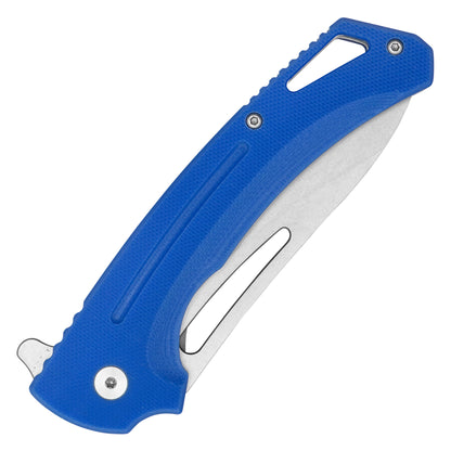 Buckshot Knives - 8.25" Blue Perforated D2 | Ball Bearing Pocket Knife
