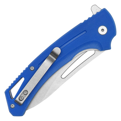 Buckshot Knives - 8.25" Blue Perforated D2 | Ball Bearing Pocket Knife