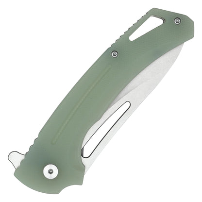 Buckshot Knives - 8.25" Jade Perforated D2 | Ball Bearing Pocket Knife