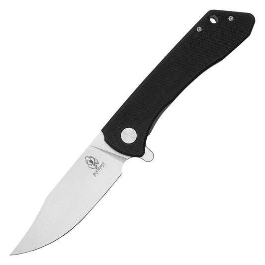 Buckshot Knives - 8.5" Black Polished D2 | Ball Bearing Pocket Knife