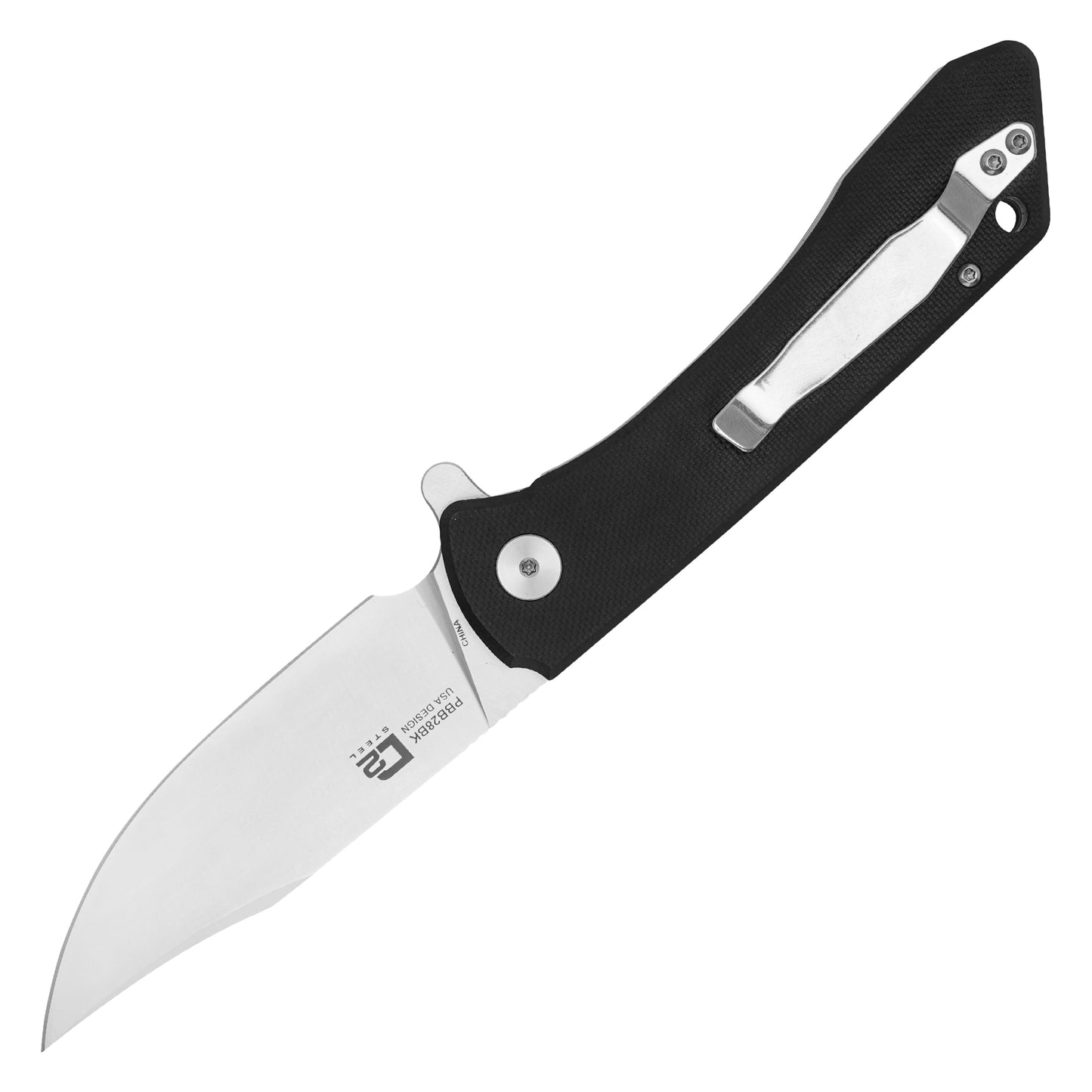 Buckshot Knives - 8.5" Black Polished D2 | Ball Bearing Pocket Knife