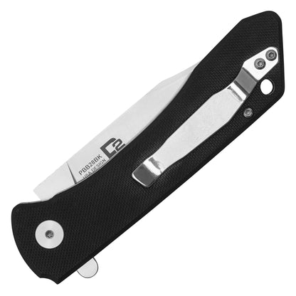 Buckshot Knives - 8.5" Black Polished D2 | Ball Bearing Pocket Knife