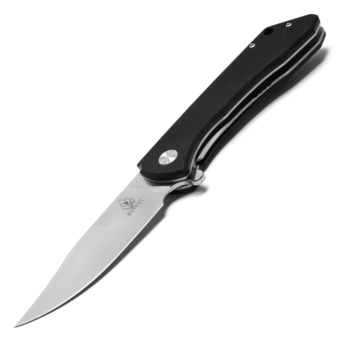 Buckshot Knives - 8.5" Black Polished D2 | Ball Bearing Pocket Knife
