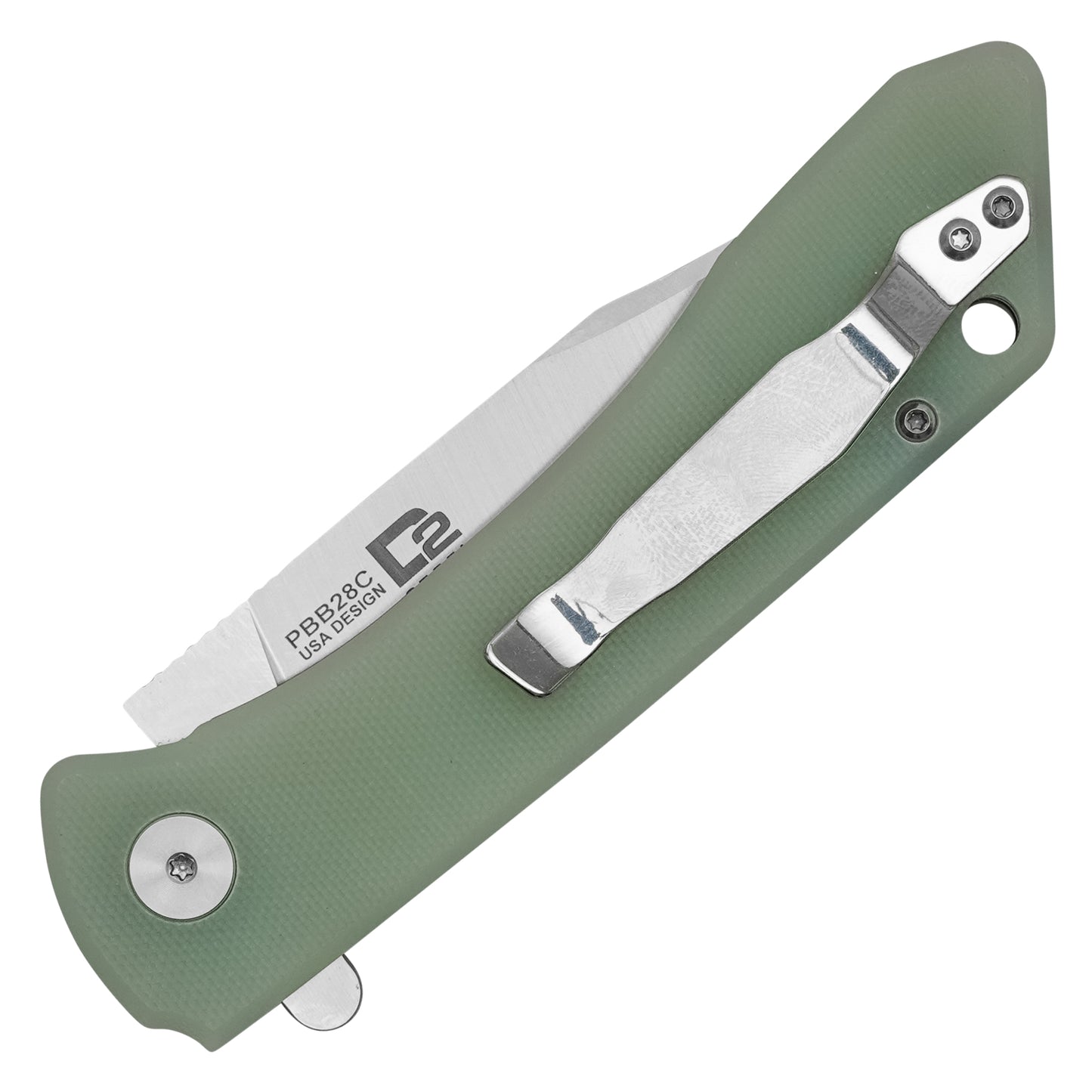 Buckshot Knives - 8.5" Jade Polished D2 | Ball Bearing Pocket Knife