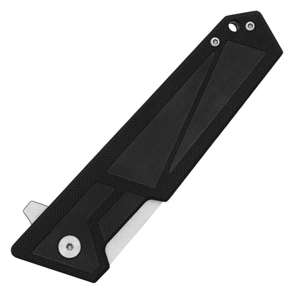 Buckshot  Knives - 8" Black D2 Tanto | Ball Bearing Pocket Knife