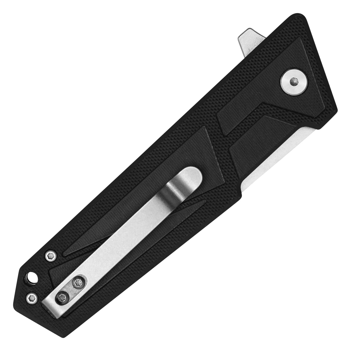 Buckshot  Knives - 8" Black D2 Tanto | Ball Bearing Pocket Knife