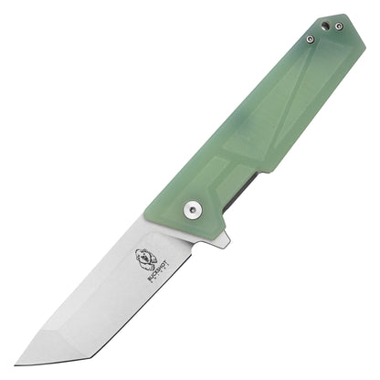 Buckshot Knives - 8" Jade Green D2 Tanto | Ball Bearing Pocket Knife