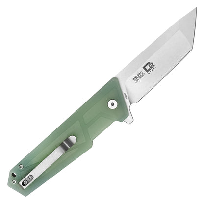 Buckshot Knives - 8" Jade Green D2 Tanto | Ball Bearing Pocket Knife