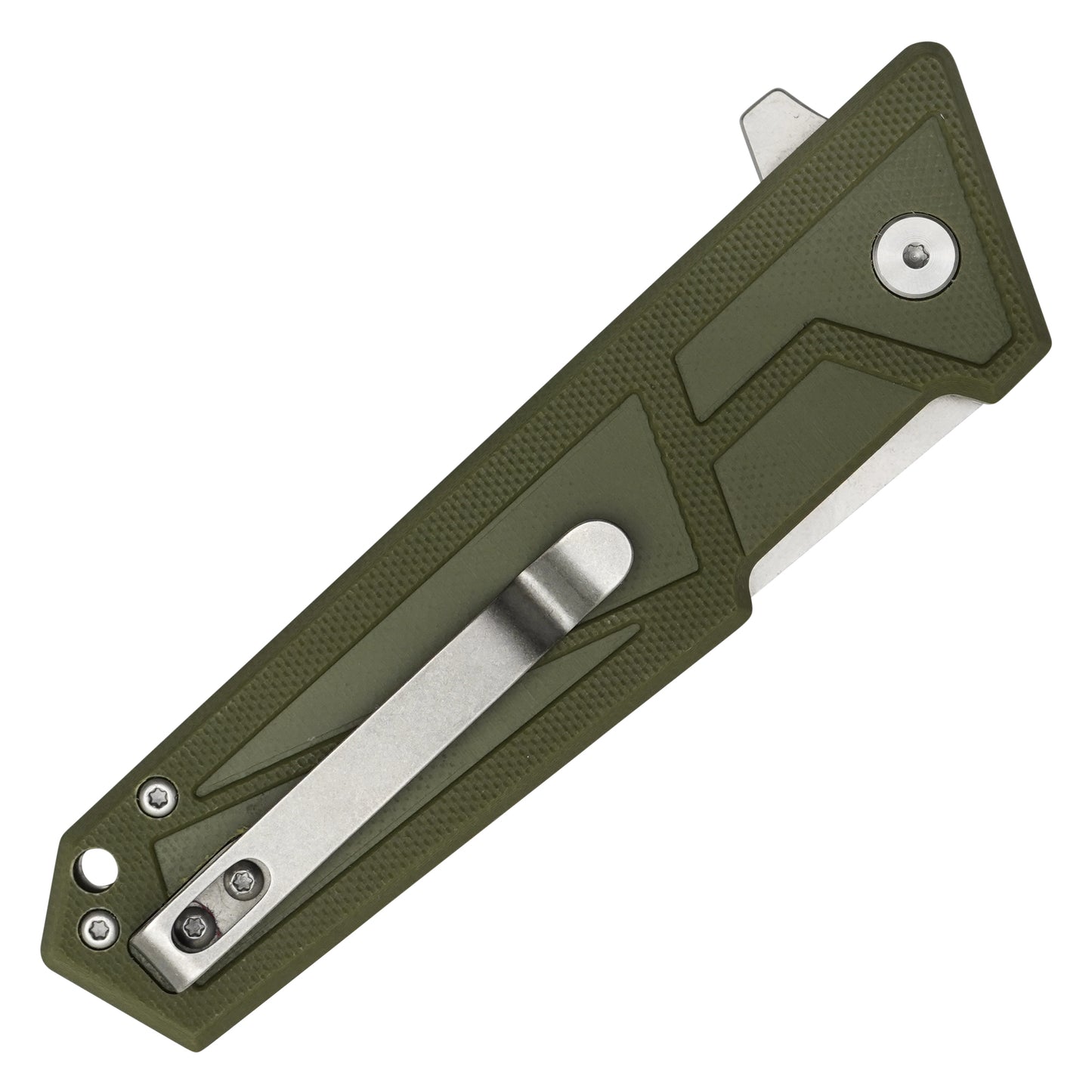 Buckshot Knives - 8" Olive Green D2 Tanto | Ball Bearing Pocket Knife