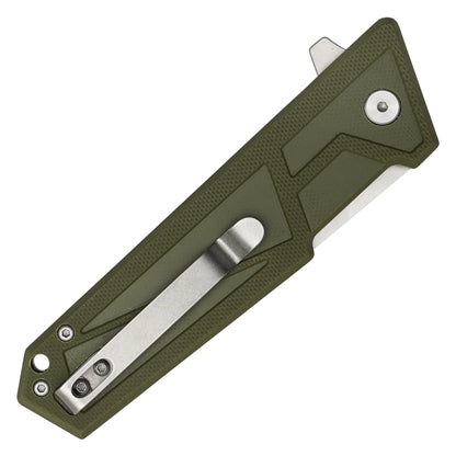Buckshot Knives - 8" Olive Green D2 Tanto | Ball Bearing Pocket Knife