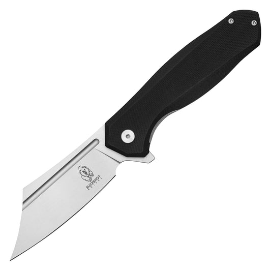 Buckshot Knives - 8.25" Black D2 Clip Point | Ball Bearing Pocket Knife
