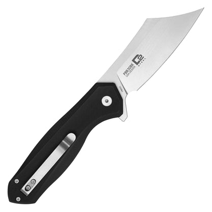 Buckshot Knives - 8.25" Black D2 Clip Point | Ball Bearing Pocket Knife