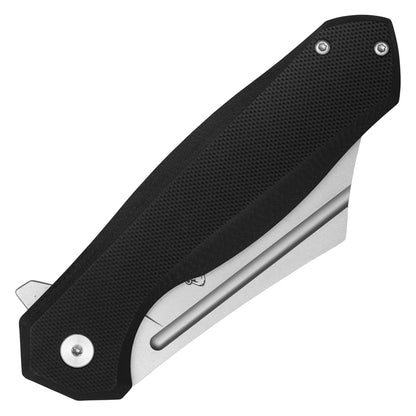 Buckshot Knives - 8.25" Black D2 Clip Point | Ball Bearing Pocket Knife