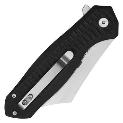 Buckshot Knives - 8.25" Black D2 Clip Point | Ball Bearing Pocket Knife