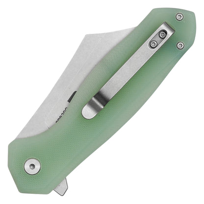Buckshot Knives - 8.25" Jade Green D2 Clip Point | Ball Bearing Pocket Knife