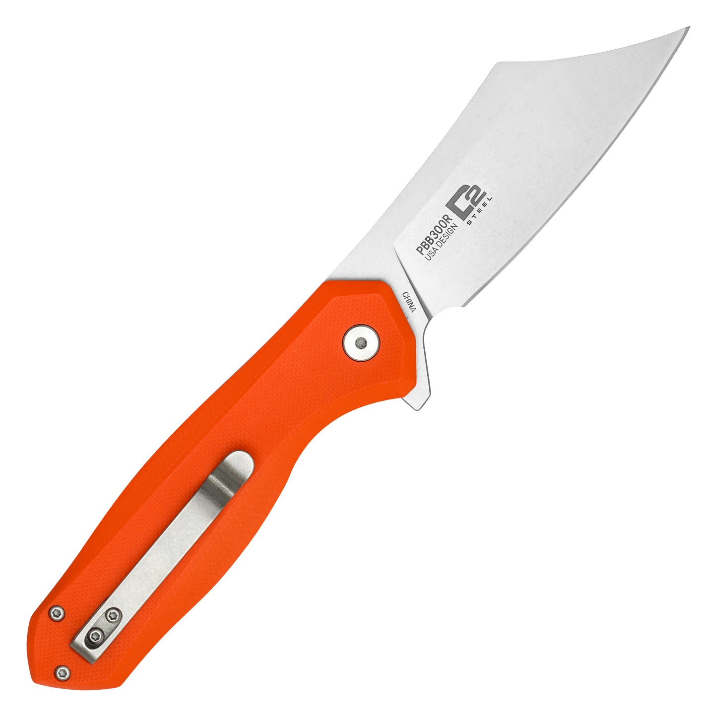 Buckshot Knives - 8.25" Orange D2 Clip Point | Ball Bearing Pocket Knife