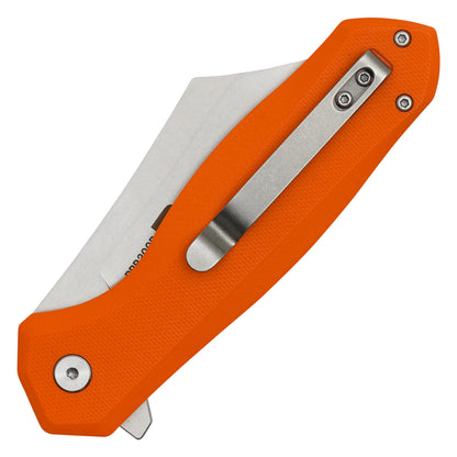 Buckshot Knives - 8.25" Orange D2 Clip Point | Ball Bearing Pocket Knife