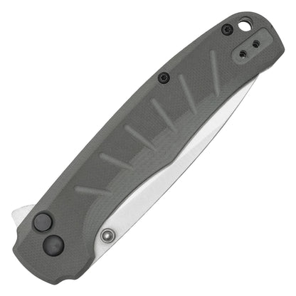 Buckshot Knives - 8" Gray D2 Drop Point | Ball Bearing Pocket Knife