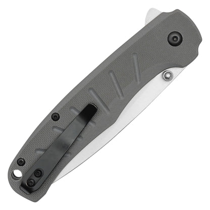 Buckshot Knives - 8" Gray D2 Drop Point | Ball Bearing Pocket Knife