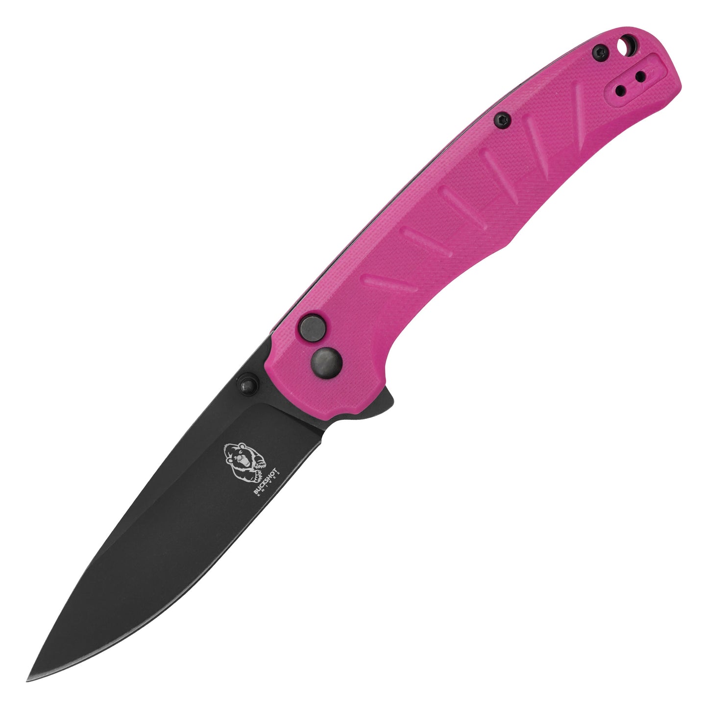 Buckshot Knives - 8" Pink D2 Drop Point | Ball Bearing Pocket Knife