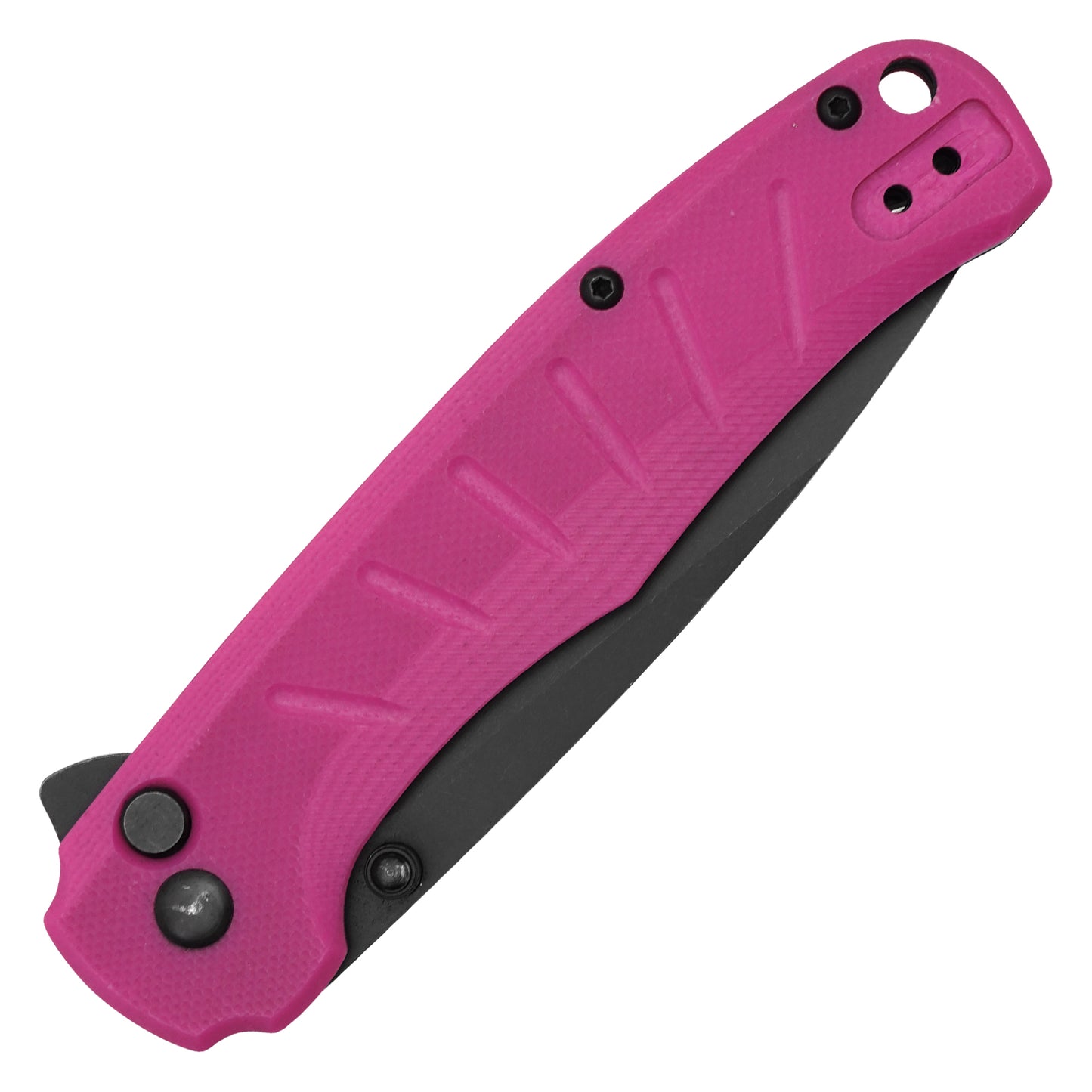 Buckshot Knives - 8" Pink D2 Drop Point | Ball Bearing Pocket Knife