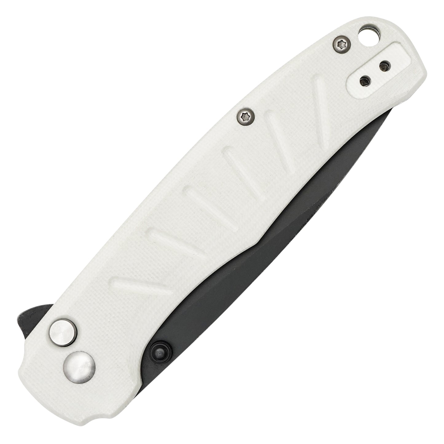 Buckshot Knives - 8" White D2 Drop Point | Ball Bearing Pocket Knife