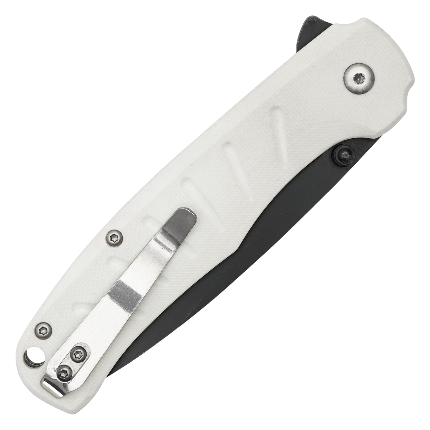Buckshot Knives - 8" White D2 Drop Point | Ball Bearing Pocket Knife