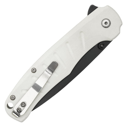 Buckshot Knives - 8" White D2 Drop Point | Ball Bearing Pocket Knife