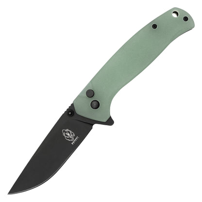 Buckshot Knives - 7.75" Jade D2 Drop Point | Ball Bearing Pocket Knife
