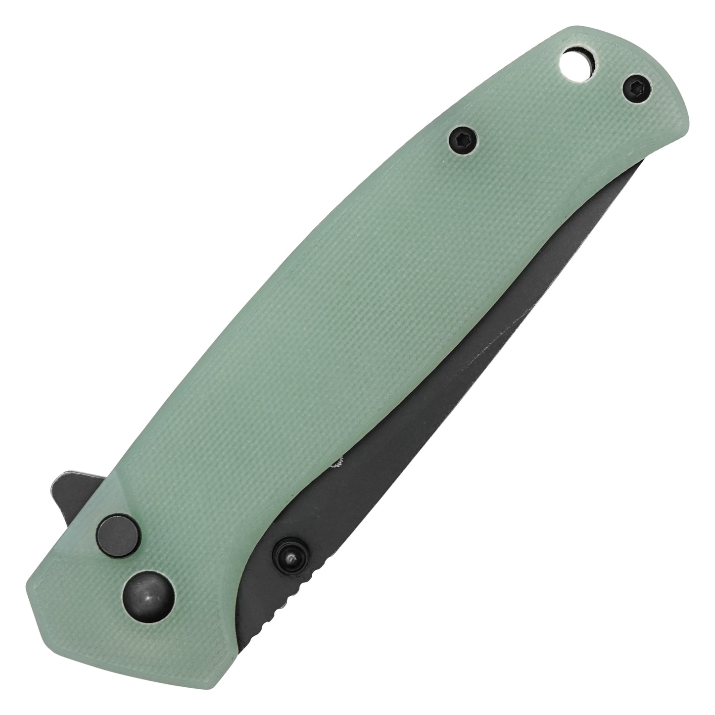 Buckshot Knives - 7.75" Jade D2 Drop Point | Ball Bearing Pocket Knife
