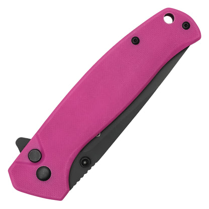Buckshot Knives - 7.75" Pink D2 | Ball Bearing Pocket Knife
