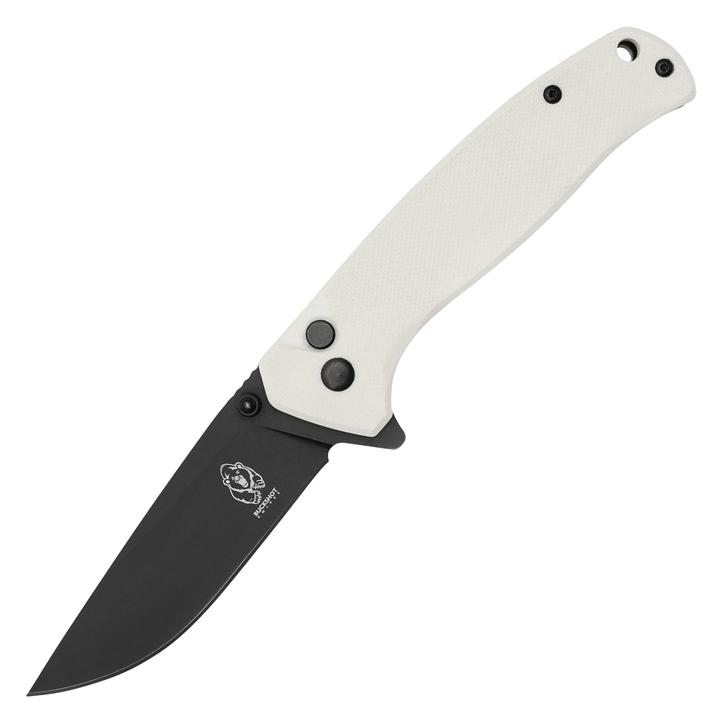 Buckshot Knives - 7.75" White D2 | Ball Bearing Pocket Knife