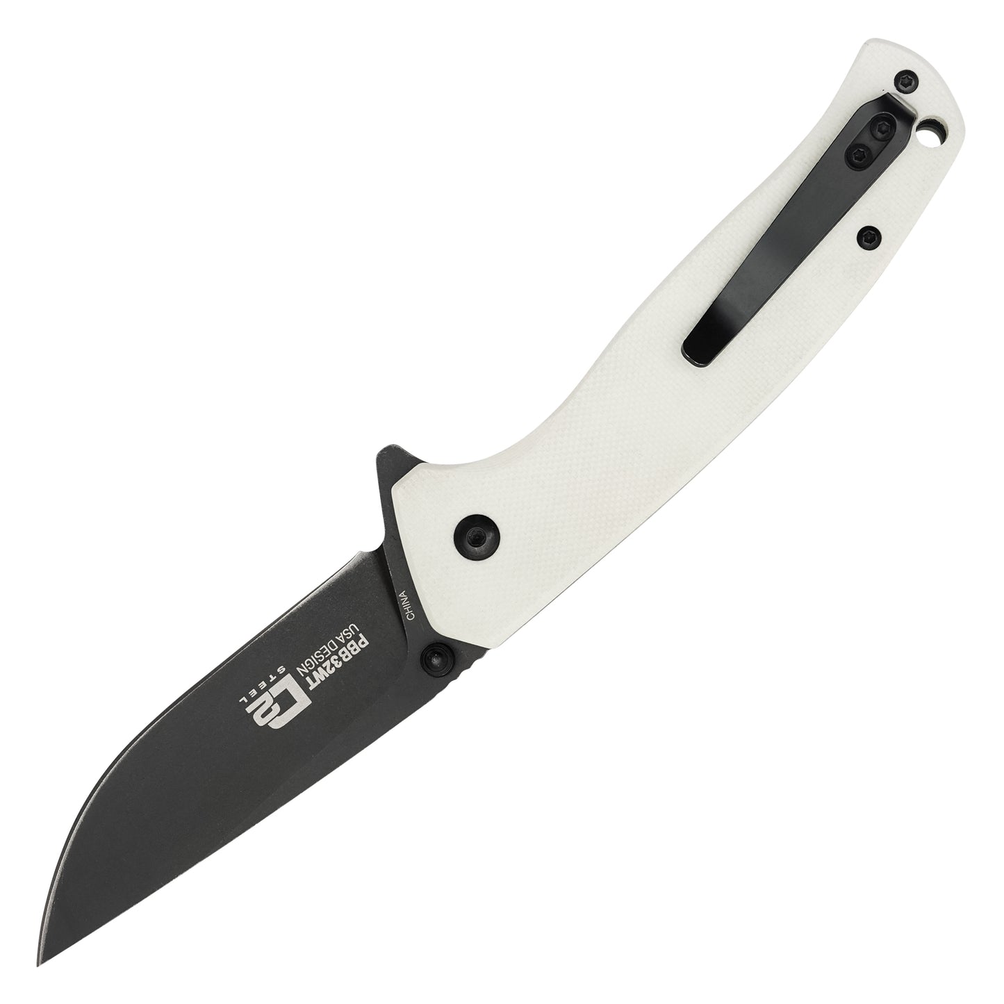 Buckshot Knives - 7.75" White D2 | Ball Bearing Pocket Knife