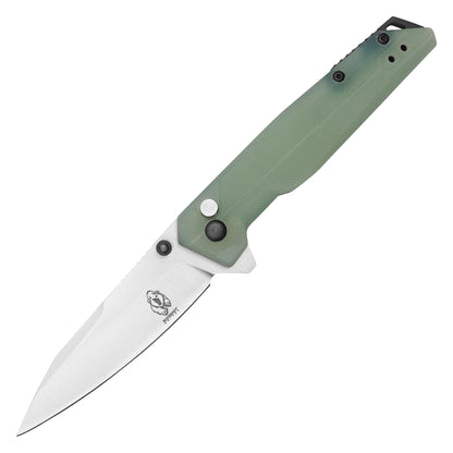 Buckshot Knives - 7.5" Jade D2 Drop Point | Ball Bearing Pocket Knife
