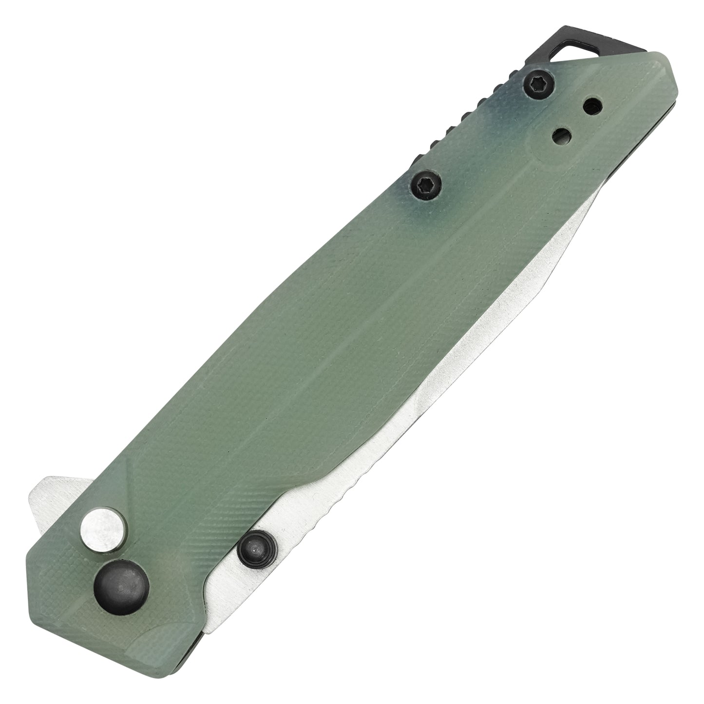 Buckshot Knives - 7.5" Jade D2 Drop Point | Ball Bearing Pocket Knife