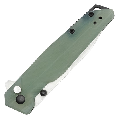 Buckshot Knives - 7.5" Jade D2 Drop Point | Ball Bearing Pocket Knife