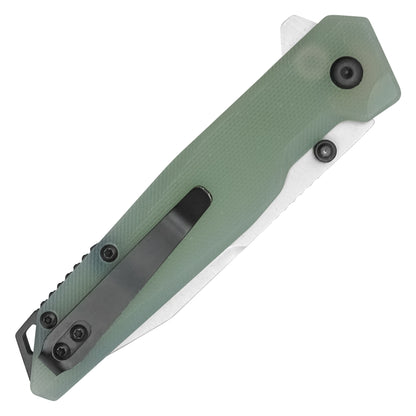 Buckshot Knives - 7.5" Jade D2 Drop Point | Ball Bearing Pocket Knife