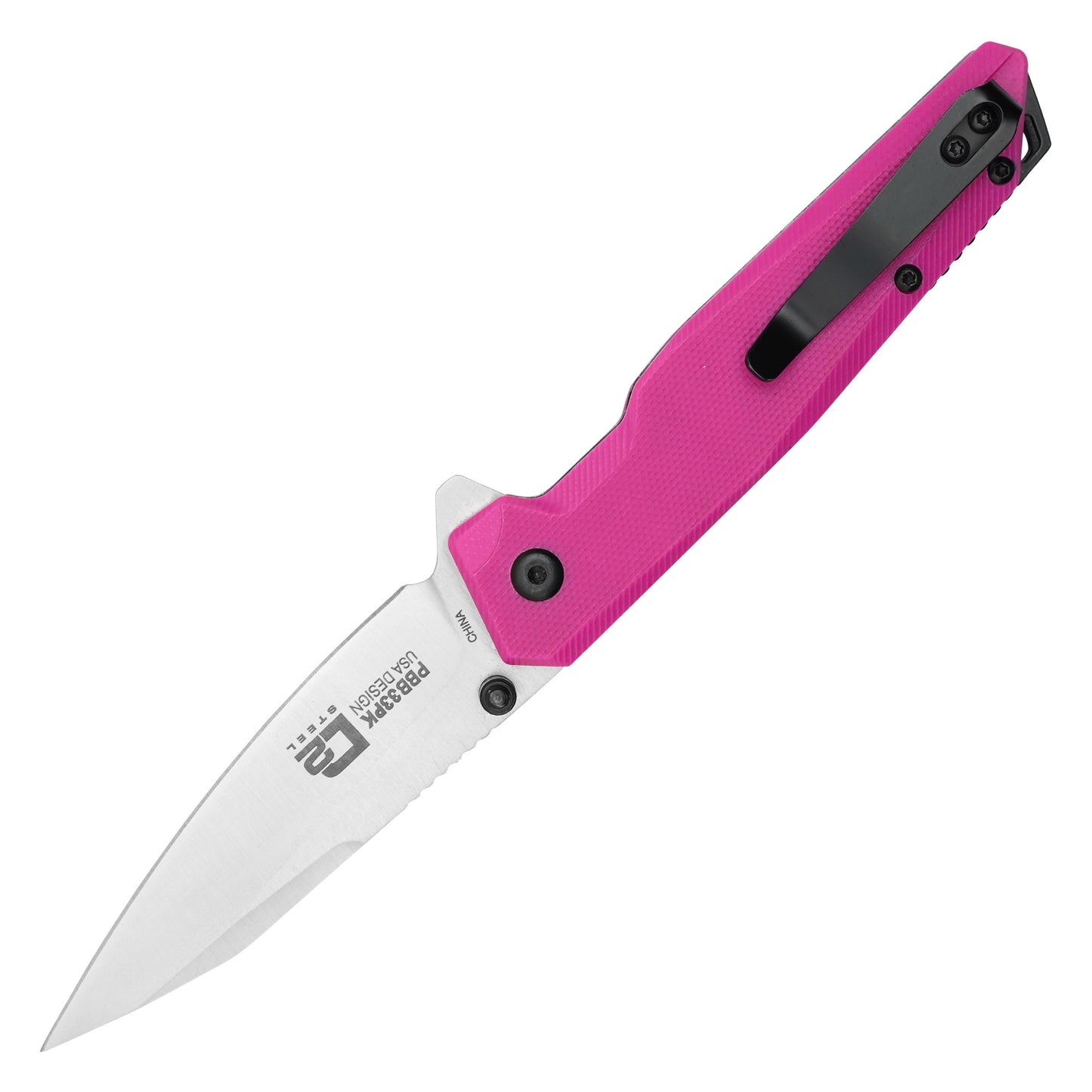 Buckshot Knives - 7.5" Pink D2 | Ball Bearing Pocket Knife