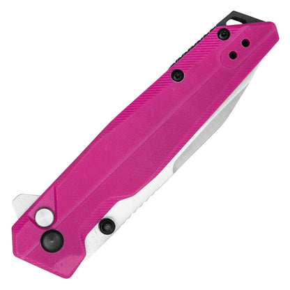 Buckshot Knives - 7.5" Pink D2 | Ball Bearing Pocket Knife