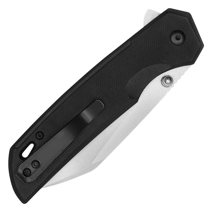 Buckshot Knives - 7.75" Black D2 Drop Point | Ball Bearing Pocket Knife