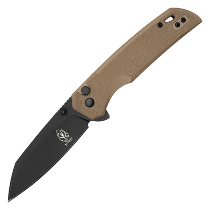 Buckshot Knives - 7.75" Brown D2 Drop Point | Ball Bearing Pocket Knife