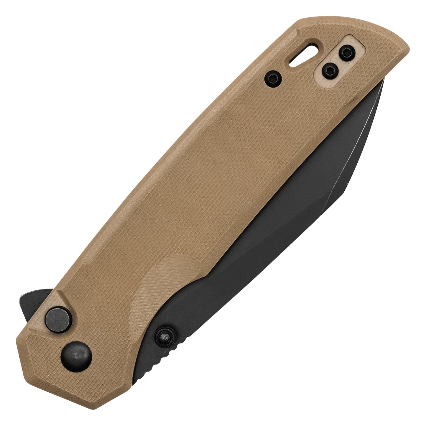 Buckshot Knives - 7.75" Brown D2 Drop Point | Ball Bearing Pocket Knife