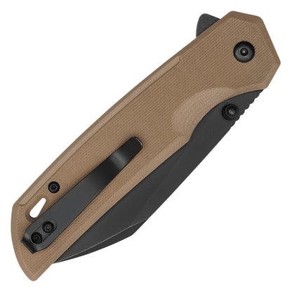 Buckshot Knives - 7.75" Brown D2 Drop Point | Ball Bearing Pocket Knife