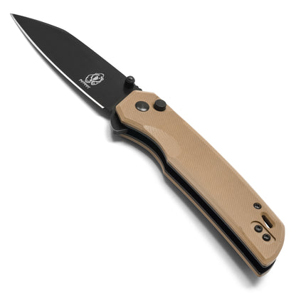 Buckshot Knives - 7.75" Brown D2 Drop Point | Ball Bearing Pocket Knife