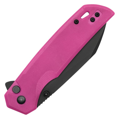 Buckshot Knives - 7.75" Pink D2 Drop Point | Ball Bearing Pocket Knife