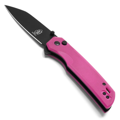 Buckshot Knives - 7.75" Pink D2 Drop Point | Ball Bearing Pocket Knife