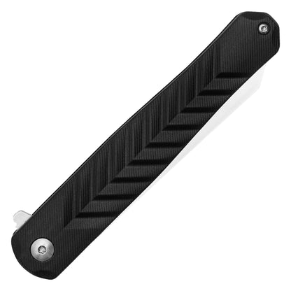 Buckshot Knives - 8.5" Slim Black D2 | Ball Bearing Pocket Knife