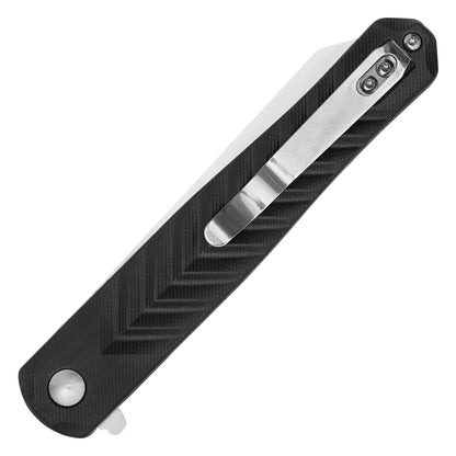 Buckshot Knives - 8.5" Slim Black D2 | Ball Bearing Pocket Knife
