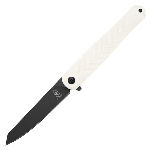 Buckshot Knives - 8.5" Slim White D2 | Ball Bearing Pocket Knife